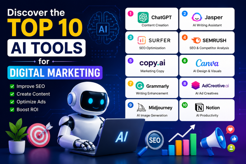 top 10 ai tools for digital marketing